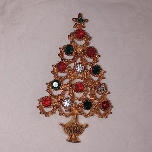 Christopher Radko Christmas tree brooch